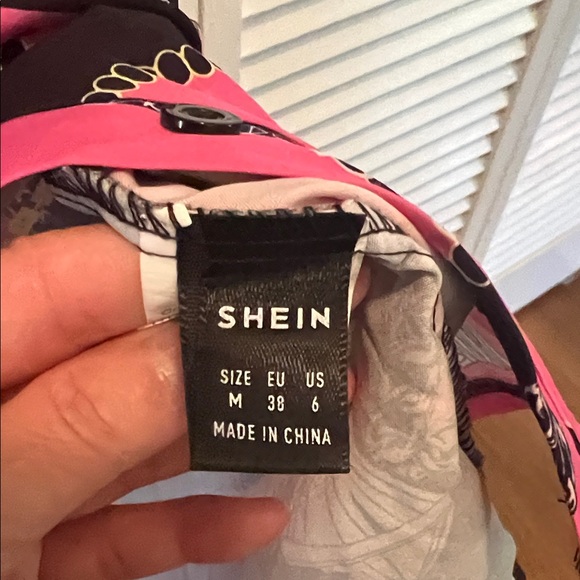 #*68**Pink and Black Chain Pattern Dress - Picture 4 of 10